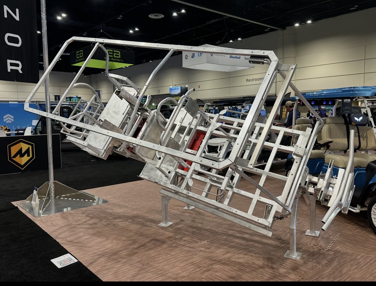 Exposed Honor aluminum frame on display, showing its structural construction