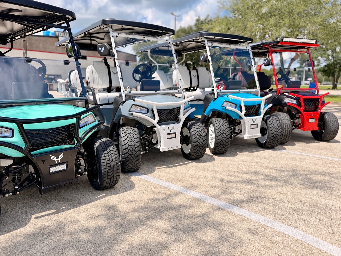 Actual Honor cart lineup at Top Gun Carts